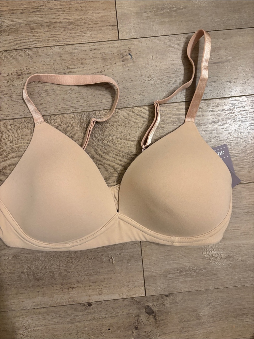 Auden Smooth Nude T-Shirt Bra Luxe stretch light lined plunge bra 36B New